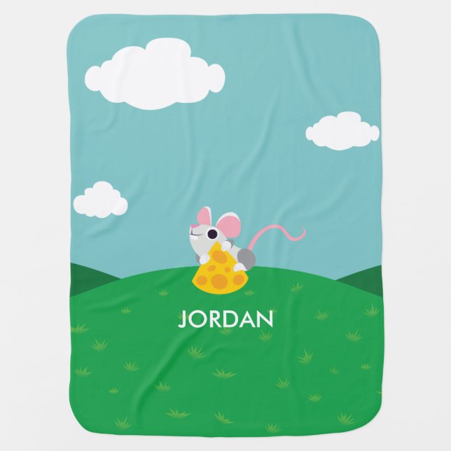 Mr. Cheeseman the Mouse Baby Blanket (Front)