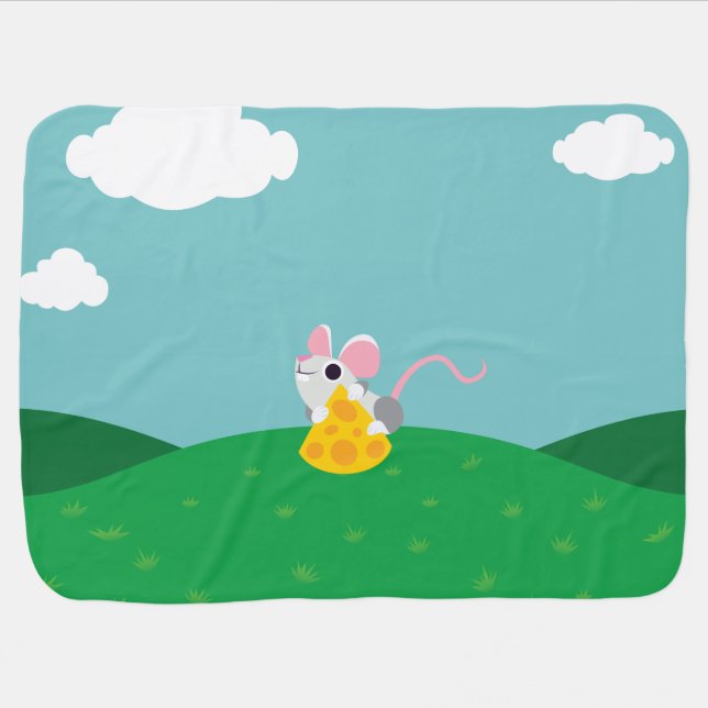 Mr. Cheeseman the Mouse Receiving Blanket (Horizontal)