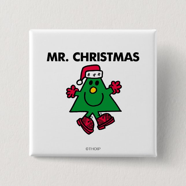 Mr. Christmas | Festive Hat & Gloves Button (Front)