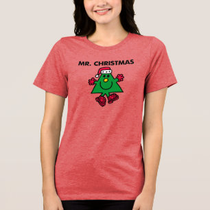 Mr. Christmas   Festive Hat & Gloves Tri-Blend Shirt