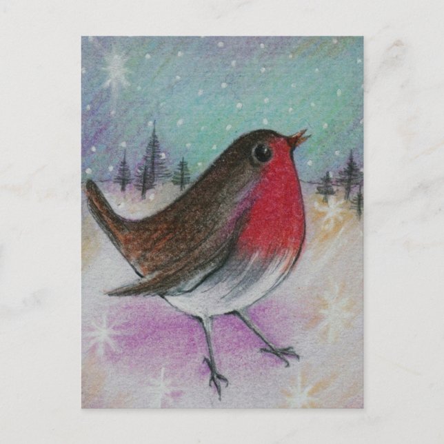 Mr Christmas Robin Holiday Postcard (Front)