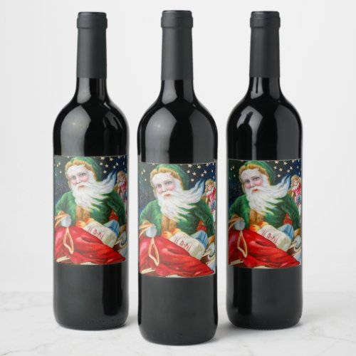 Mr Christmas  Vintage Santa Claus Wine Label