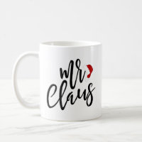 Mr. Claus Black Script With Hat Holiday Mug