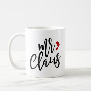 Mr. Claus Black Script With Hat Holiday Mug by PinkMoonDesigns at Zazzle