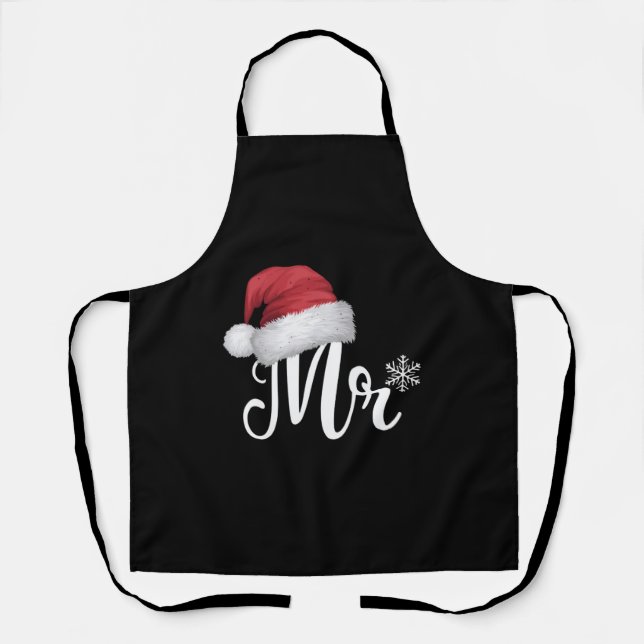Mr Claus Couples Matching Christmas Pajamas Santa Apron (Front)