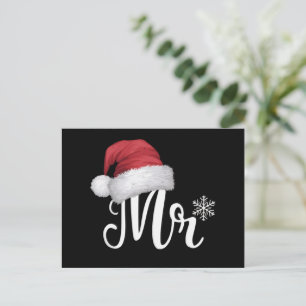 Mr Claus Couples Matching Christmas Pajamas Santa Holiday Postcard