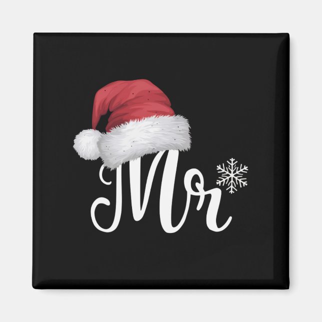 Mr Claus Couples Matching Christmas Pajamas Santa Magnet (Front)