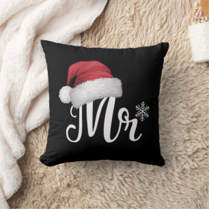 Mr Claus Couples Matching Christmas Pajamas Santa Throw Pillow
