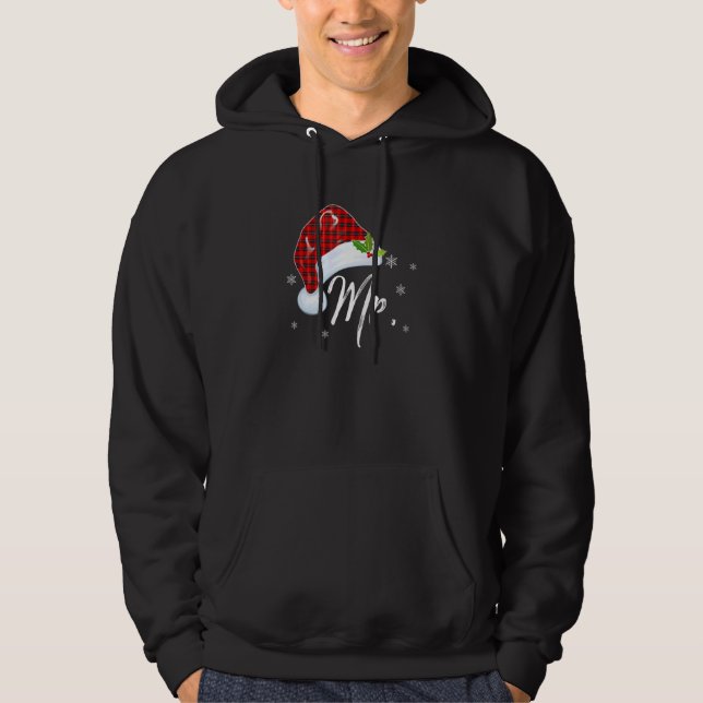 Mr Claus & Mrs Santa Hat Christmas Matching Couple Hoodie (Front)