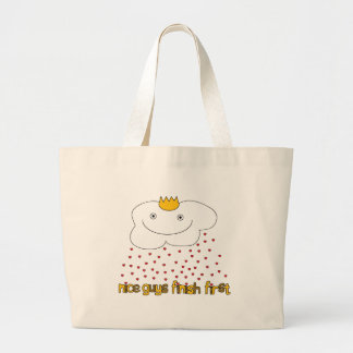 mr. cloud is raining love large tote bag