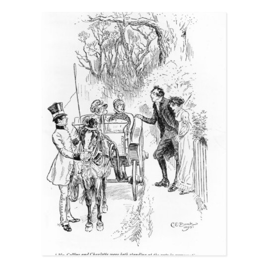 Mr. Collins and Charlotte were both standing Postcard