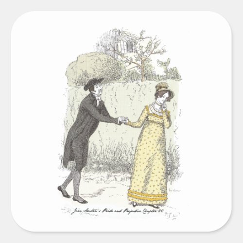 Mr Collins Miss Lucas Jane Austen PridePrejudice Square Sticker