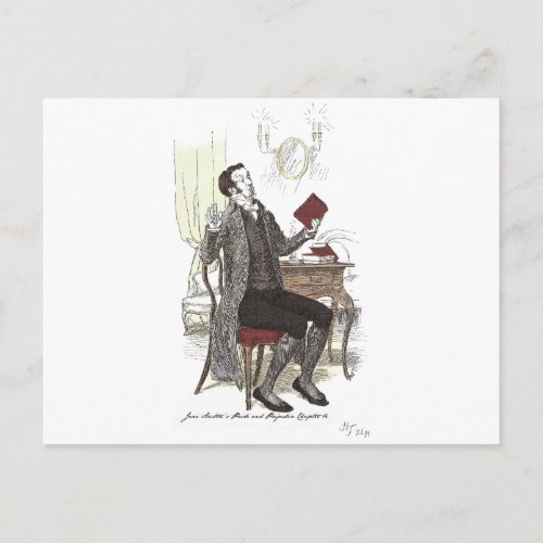 Mr Collins Reads _ Jane Austen Pride  Prejudice Postcard