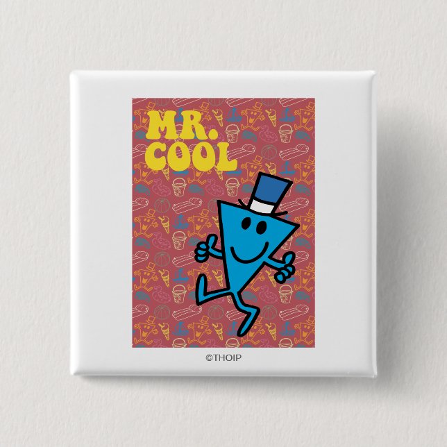 Mr. Cool | Colorful Background Pinback Button (Front)