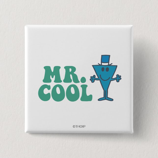 Mr. Cool | Logo Design Pinback Button (Front)