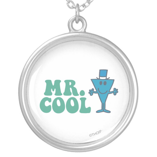 Mr. Cool | Logo Design Silver Plated Necklace (Front)