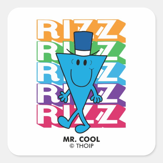 Mr. Cool Rizz Square Sticker (Front)