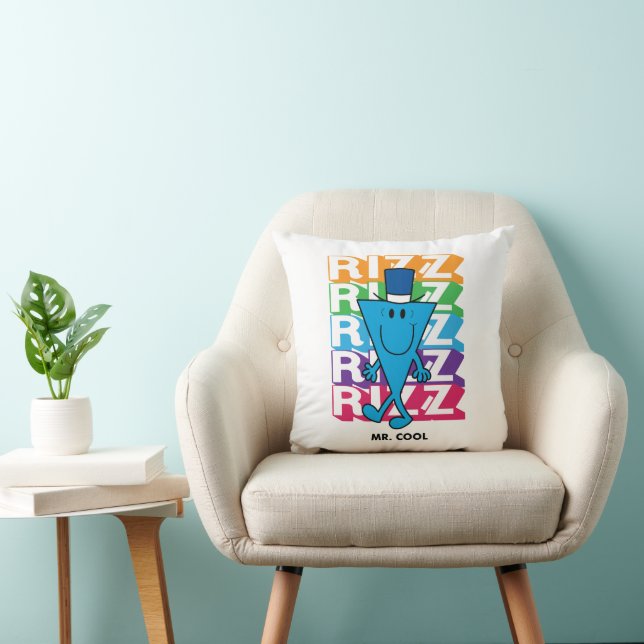 Mr. Cool Rizz Throw Pillow (Chair)
