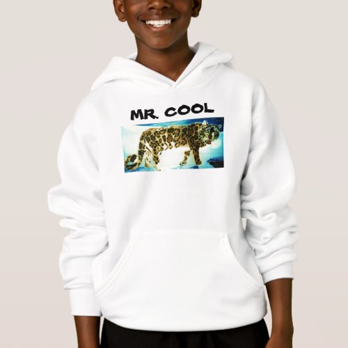 MR COOL SNOW LEOPARD kids hoodie