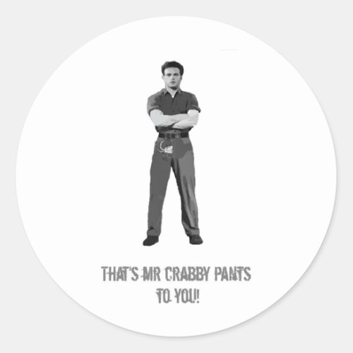 Mr Crabby Pants Classic Round Sticker