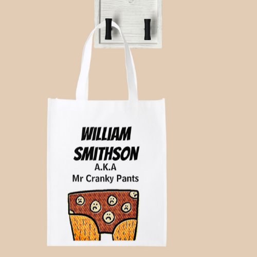 Mr Cranky Pants Customisable Grocery Bag