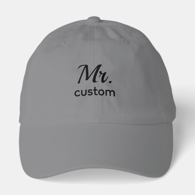 Mr Custom – Personalized Name Cap for Men | Clean  (Front)