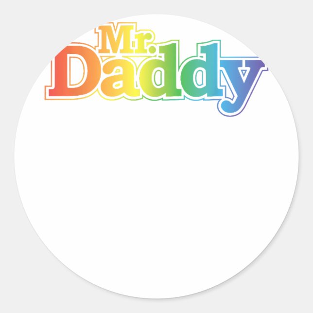 Mr. Daddy Gay Pride  Classic Round Sticker (Front)
