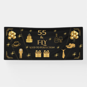 MR DAPPER Onyx Gold Vinyl 6' Men's Birthday Banner