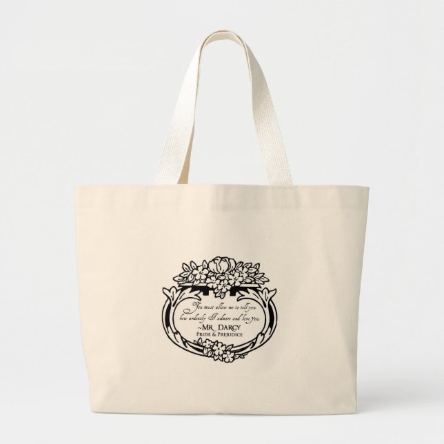 Mr Darcy Loves and Admires Large Tote Bag (Front)