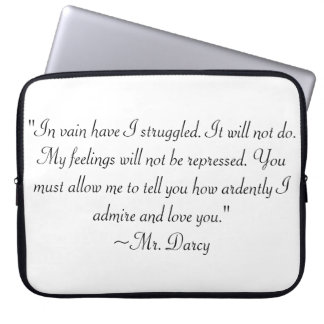 Mr. Darcy quote Laptop Sleeve