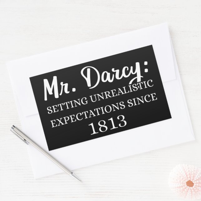 Mr. Darcy: Unrealistic Expectations Since 1813 II Rectangular Sticker (Envelope)