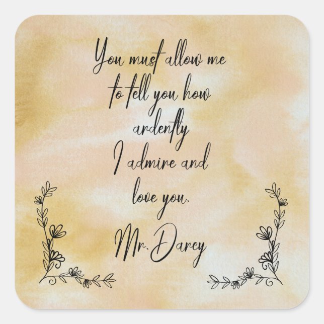 Mr. Darcy's Proclamation Square Stickers (Front)