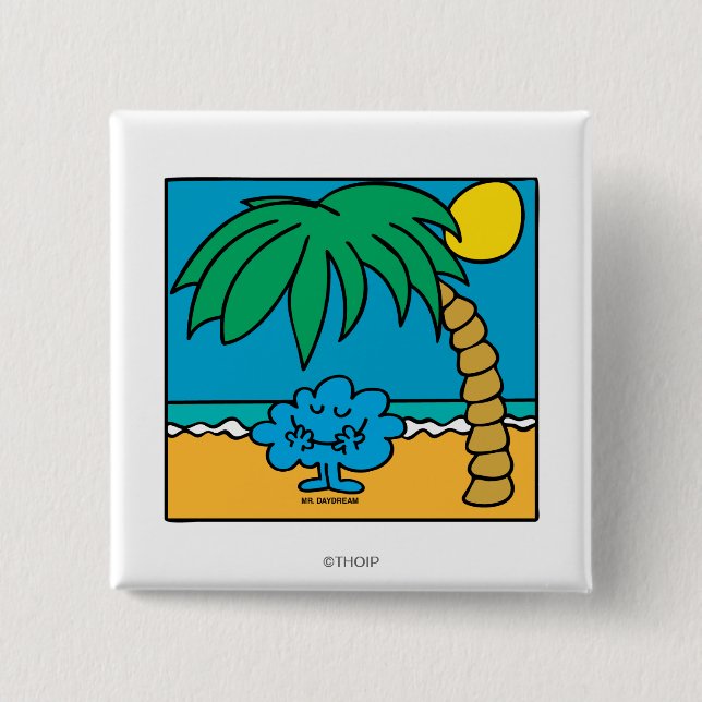 Mr. Daydream Beach Scene Pinback Button (Front)