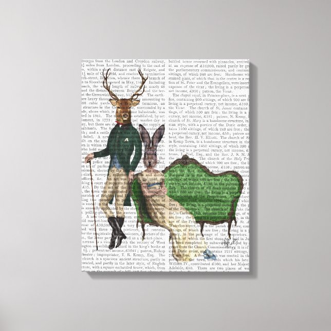 Mr Deer and Mrs Rabbit Canvas Print (Front)