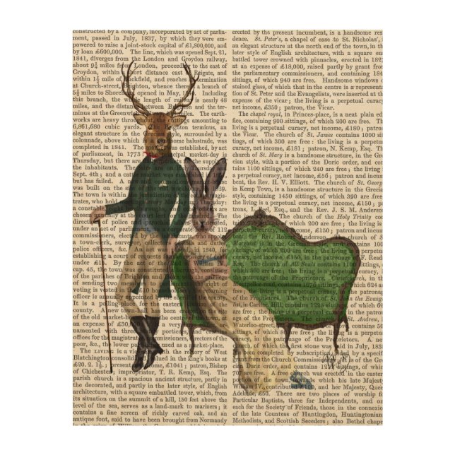 Mr Deer and Mrs Rabbit Wood Wall Decor (Front)