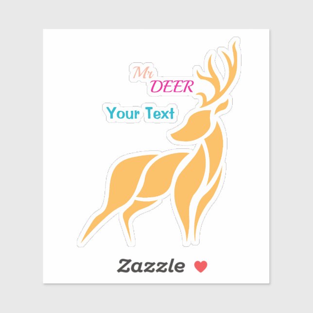 Mr. Deer Graphic – Rustic Woodland Style Sticker (Sheet)