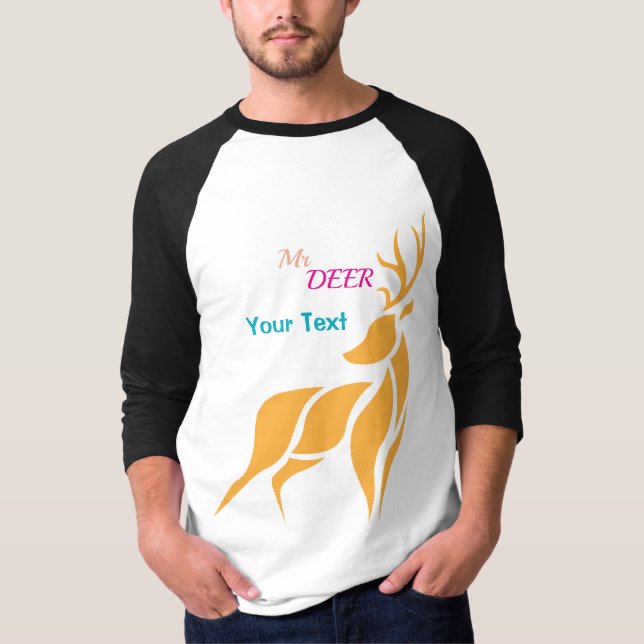 Mr. Deer Graphic – Rustic Woodland Style T-Shirt (Front)