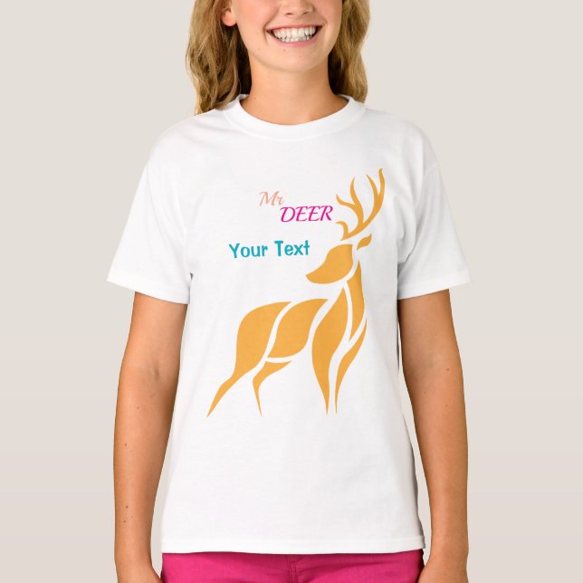 Mr. Deer Graphic – Rustic Woodland Style T-Shirt (Front)