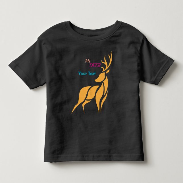 Mr. Deer Graphic – Rustic Woodland Style Toddler T-shirt (Front)