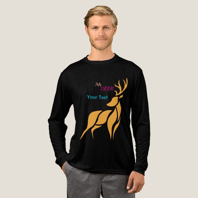 Mr. Deer Graphic – Rustic Woodland Style Tri-Blend Shirt (Full Front)