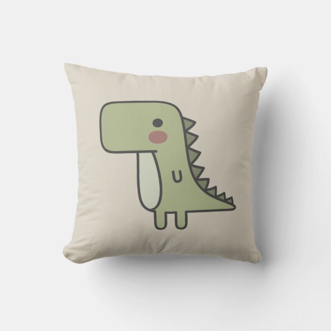 Mr Dinosaur Throw Pillow (Front)