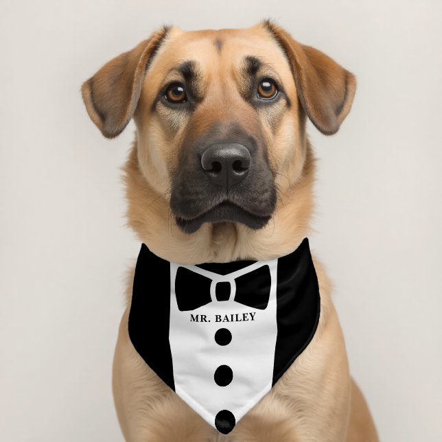 Mr. Dog In Tuxedo Pet Bandana Collar (Dog 2)