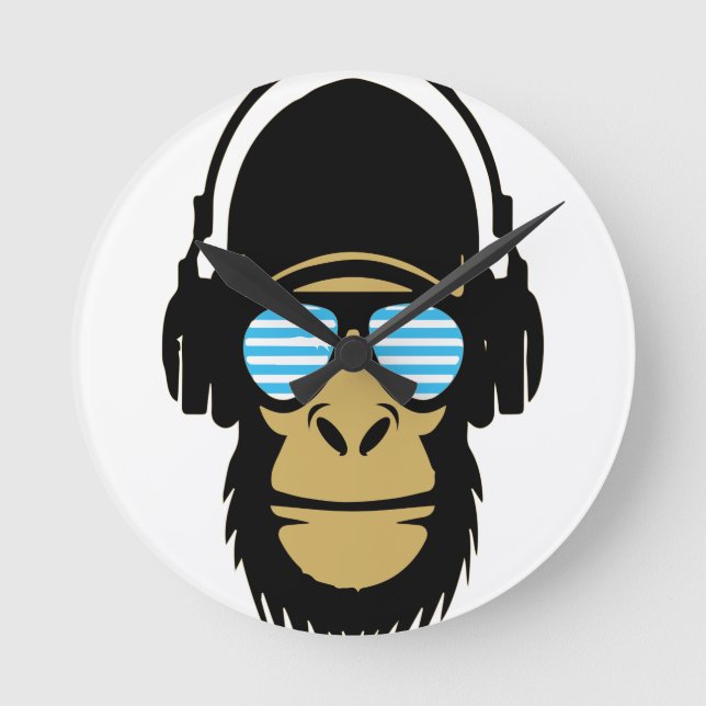 Mr.Dubstep Monkey Round Clock (Front)