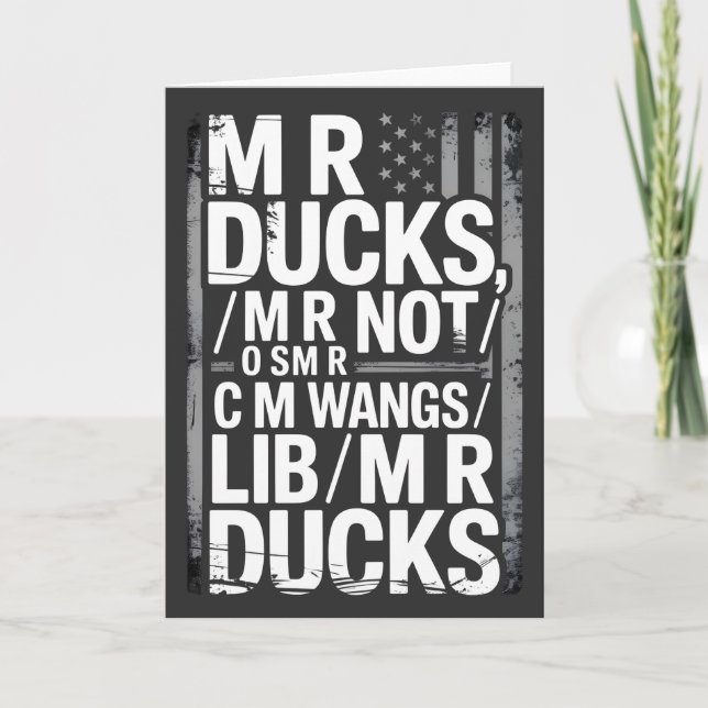 MR Ducks Funny Phonetic Joke Distressed American Card (Front)