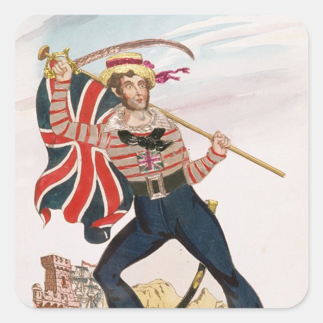 Mr E.F. Saville as 'Union Jack Square Sticker (Front)