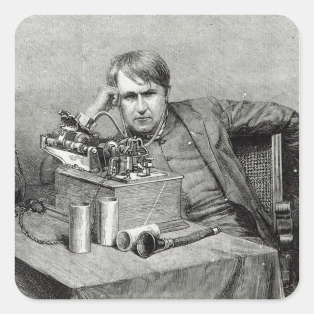 Mr.Edison's New Phonograph Square Sticker (Front)