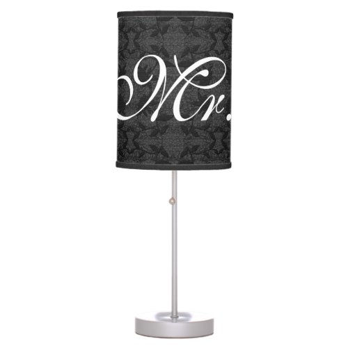 Mr Elegant Black Fuax Lace Pattern Table Lamp