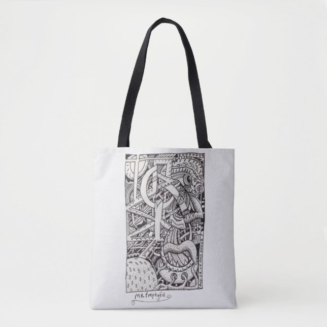 Mr Emptyful, Ink Drawing Tote Bag (Front)