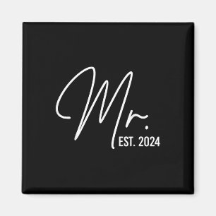 Mr. Est. 2024 Just Married Wedding Hubby Mr &amp;  Magnet