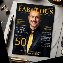Mr. Fabulous 50th Birthday Magazine Cover Style
